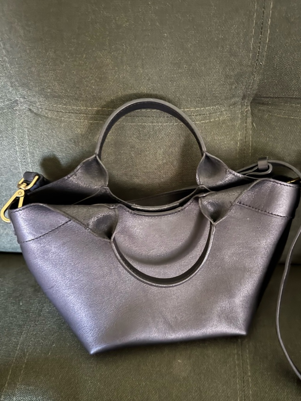 Madewell Mini Sydney Black Leather Tote Shoulder Bag - Women